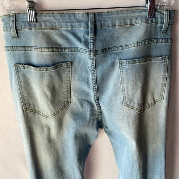 1X-5X Dani Ripped Flare Jeans w/Ankle Fringe - Picture 8 of 9